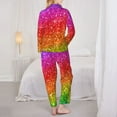 thumbnail image 5 of Bingfone Womens Pajama Sets Colorful Glitter Print,Long Sleeve Loungewear Pajamas Set-Large, 5 of 9