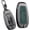 Short keychain-Dark green, variant on Key Fob Cover Compatible with Hyundai Palisade Elantra Kona Santa Fe Veloster Accent 2020-2023 3-5 Button Keychain Case Holder Protector