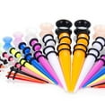 thumbnail image 4 of 50Pcs Ear Gauges Kit Acrylic Taper Plug Tunnels Gift body Jewelry, 4 of 7