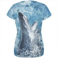 thumbnail image 2 of Hungry Great White Shark Breaching All Over Womens T Shirt Multi LG, 2 of 2