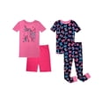 thumbnail image 1 of Prestigez Ensemble de Pyjama de Nuit 4 Pcs en Coton Biologique Ajusté pour Filles, 1 of 7