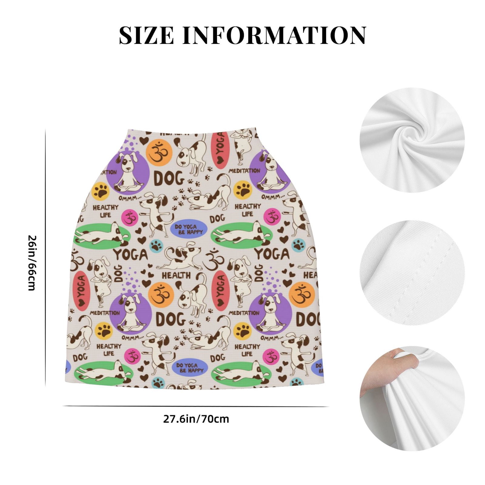 Fotbe Dog Doing Yoga Pattern Car Seat Covers for Babies, Nursing Breastfeeding Cover Infant Carseat Canopy, Soft Stretchy Carrier Cover
