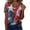 Wine(American Flag Stars), variant on Iaqnaocc American Flag Womens Tops 4th Of July Summer Button Down V Neck Vintage Shirts Patriotic American Flag Stars July 4th Celebration Short Sleeve Tee Tops Blue XXXL