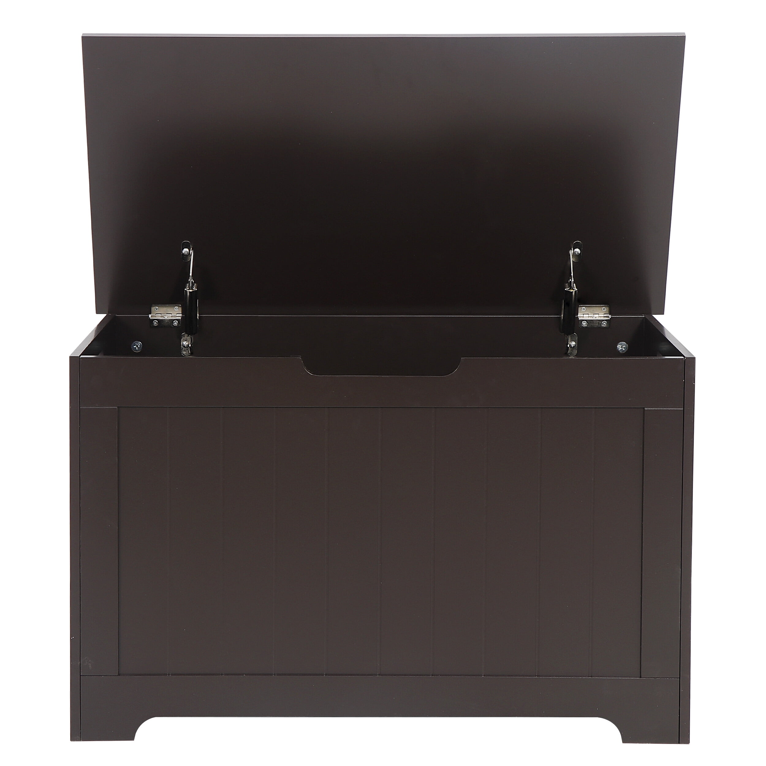 HomGarden 47.93 Gallons Safety Hinged Lid Wood Toy Chest, Brown