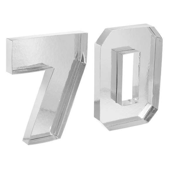 Uxcell 70 Cardboard Number Set, Paper Box Fillable Tray Container for Mache Chocolate Candy Decorations, 10" Silver