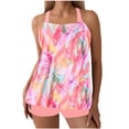 thumbnail image 2 of Trajes de baño para mujer trajes de baño Bikini Traje de baño vintage estampado para mujer Traje de baño conservador Traje de baño de bikini con falda de playa estampada para mujer Rosa M, 2 of 5