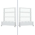 thumbnail image 5 of ModFusion 5 Ft Planter Box with Partitioner, Drainage Hole, Trellis, Lockable Rolling Wheels, for Hanging Plants, Tomato Pots Planters, Raised Garden Bed, Summer Fence, White, 5 of 10