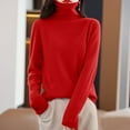 thumbnail image 2 of Gyexs Women's Oversized Fall Sweaters Long Sleeve Crew Neck Travel Hiking Tee Fall Loose Knit Pullover Sweater Tops Women's Fashion, Red, Size XL, 2 of 4