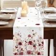 thumbnail image 3 of Table Runners 90 Inches Long Dress Scarves, Red Spring Floral Farmhouse Coffee/Dining/Kitchen Table Runner for Living Room, Elegant Pastoral Flowers Watercolor 13x90 Inch, 3 of 9