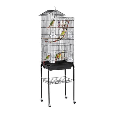 PENNZONI Large Bird Cage for Macaws & Parrots,Clear Acrylic Cage ... - Largest Bird Cage With Floor Cleaning System For Noble Macaws