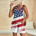 thumbnail image 6 of Moxiu Womens American Flag Overalls Shorts 4th of July Sleeveless Festival Patriotic Rompers Loose Independence Day Adjustable Strap Short Overall 2025 White,XXL, 6 of 6
