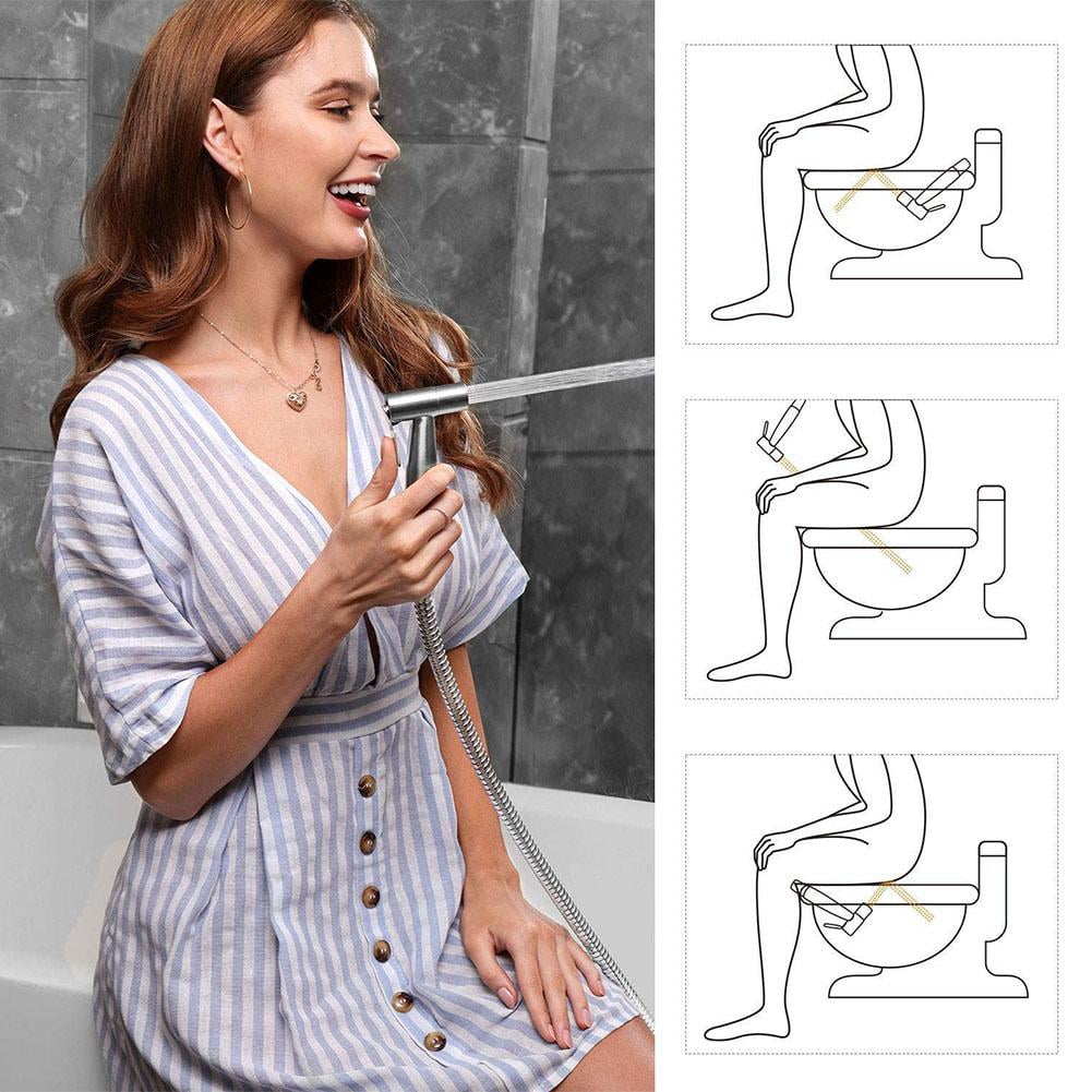 Sanheshun Hand Held Bidet Sprayer Stainless Douche Shattaf Shower Head Hose Kit Toilet Cleaner UNS7/8