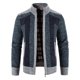thumbnail image 4 of Suéter tipo cárdigan de punto para hombre, suéter grueso con forro polar para otoño e invierno, suéter con cuello alto y cremallera, 4 of 5