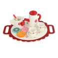 thumbnail image 1 of Tea Party Tableware Wooden Handicraft Toy Kitchen Pretend Play Set Cooking Coffee Bread For Toddlers Kids Birthday Gift Favors, 1 of 7