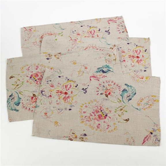 Saro Lifestyle Printed Floral Design Placemat (Set of 4)