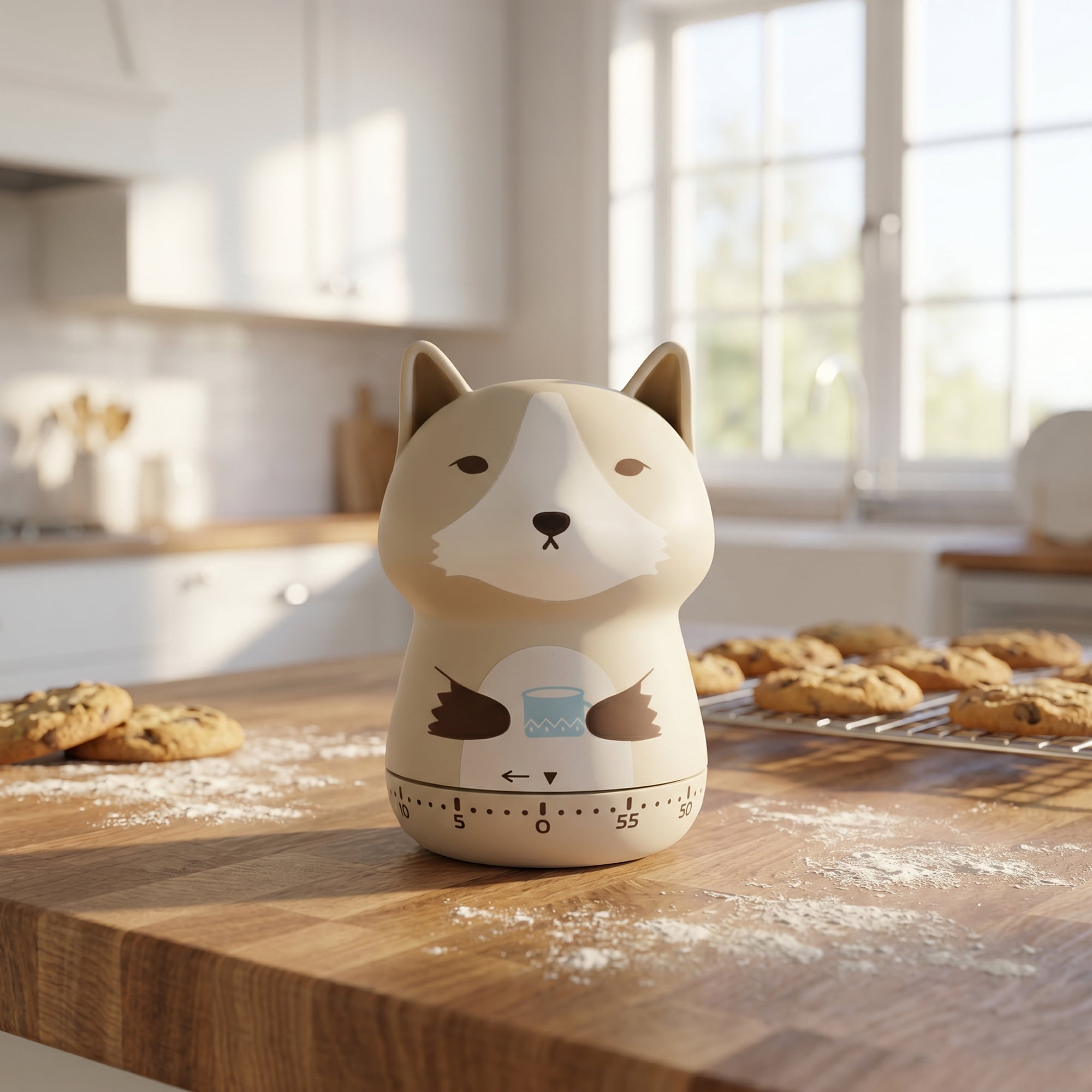 Unique Bargains 60 Minute Kitchen Durable Digital Visual Timer Snow Wolf