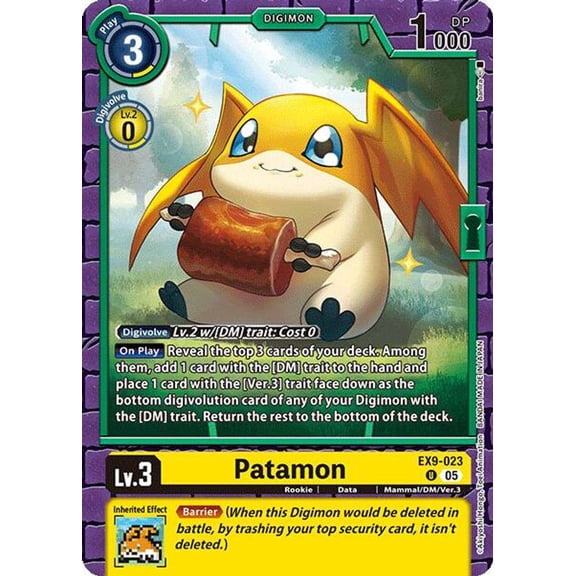 Digimon Versus Monsters Uncommon Patamon EX9-023