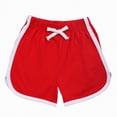 thumbnail image 4 of NIEWTR Girls' Slim Fit Athletic Shorts Adjustment Drawstring Running Shorts Quick Dry Soft Bottom(Red,5-6 Years), 4 of 5