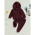thumbnail image 2 of GXFC Little Boys Fall Outfits Clothes 6M 1T 2T 3T 4T 5T Kids Boys Long Sleeve Hooded Sweatshirt and Elastic Waistband Sweatpants 2 Piece Casual Autumn Clothing for Children Boys, 2 of 8