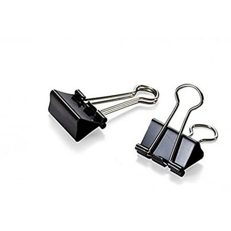 Black Binding Clips 1" Wide, 36 Pcs. Reusable, Strong, Durable Clips, All Purpose Use! (2.5 cm. by 1 cm. ) By Mega Stationers