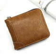 thumbnail image 1 of Cartera corta para hombre, moderna, informal, de gran capacidad, con múltiples tarjetas, estilo retro, con cremallera, 1 of 3