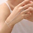 thumbnail image 3 of Silver Hand Chain Bracelet Ring Bracelet Hand Chain Adjustable Finger Ring Bracelet compatible with Women, 3 of 4