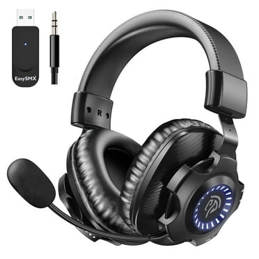 EasySMX V07W Wireless Gaming Headset for PS5, PS4, PC,2.4GHz Ultra-Low Latency, Bluetooth 5.3 Gaming Headphones with Noise Canceling Microphone, 3.5mm Wired Mode for Xbox Series, Black