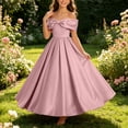 thumbnail image 2 of ATOGUTA Teen Girl Birthday Dresses Strapless Satin Homecoming School Dance Wedding Birthday Party Graduation Pageant Bridesmaid Hot Pink, Size 5T-14, 2 of 7