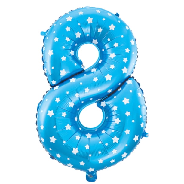 16 "l?mina azul n?mero 8 forma globo helio fiesta cumplea?os boda aniversario festival decoraci?n Numero 8 Unique Bargains globos de fiesta