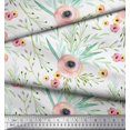 thumbnail image 3 of Soimoi White Poly Georgette Fabric Leaves & Ranunculus Floral Printed Craft Fabric by the Yard 42 Inch Wide, 3 of 3