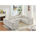 thumbnail image 2 of Meridian Furniture Quincy Sectionnel Modulaire en Velours Crème, 2 of 14