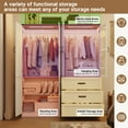 thumbnail image 2 of 6 Door Armoire Wardrobe Closet for Bedroom with LED Lights & 3 Drawers, Farmhouse Closet Storage Cabinet Wardrobe Set with Hanging Rods, 2 of 10