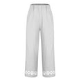 thumbnail image 4 of HongQid Women's Linen Capri Pants with Elastic Waist Petite Summer Beachwear Lightweight Cropped Trousers, 4 of 5