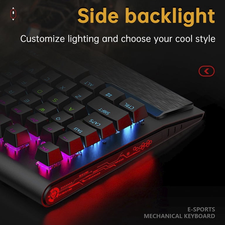 VIPQV Wired Gaming Keyboard with Wrist Rest Combo, RGB Backlit