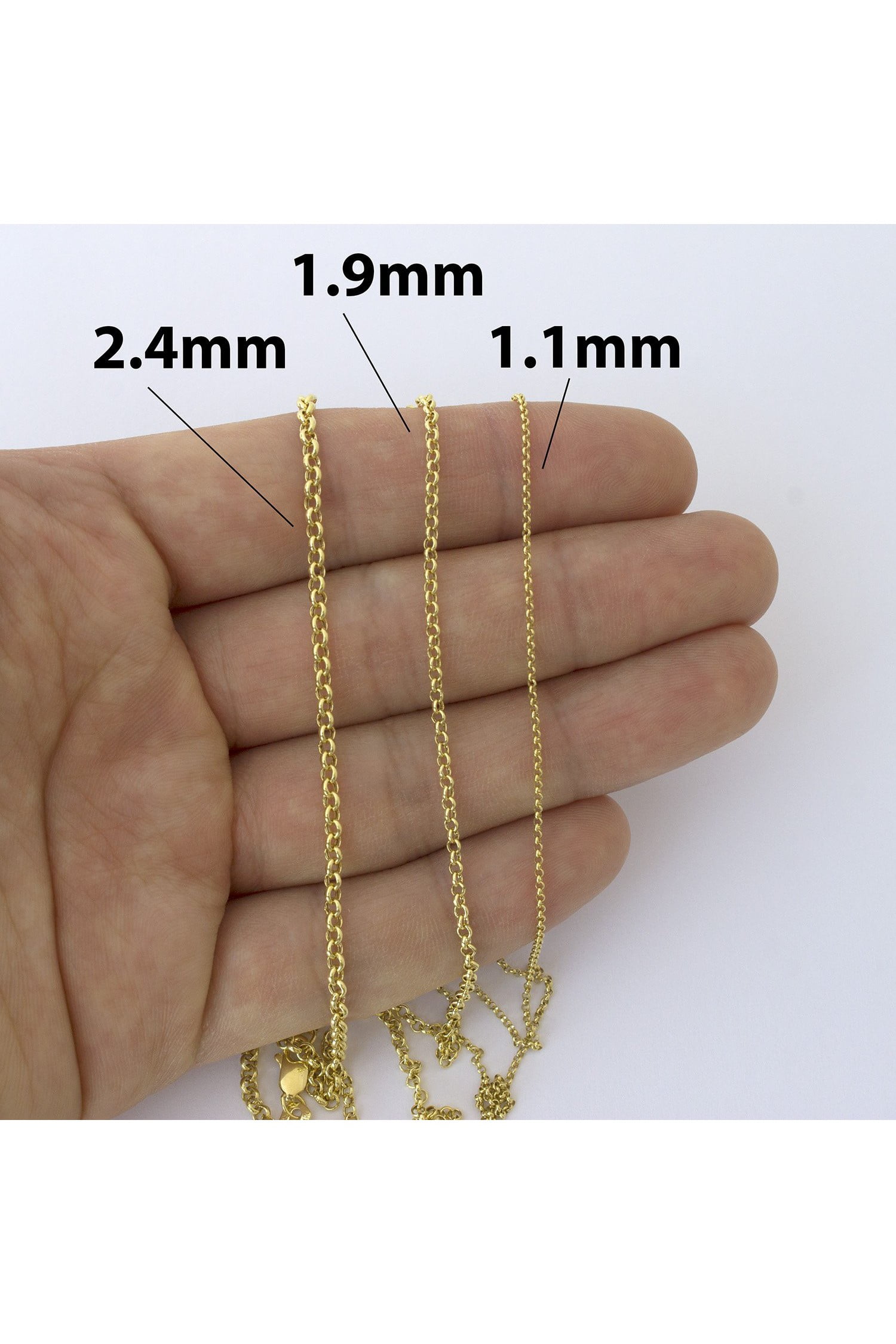 14K Yellow Gold Cable Pendant Chain 1mm wide 14 inch Special Alloy Lightweight