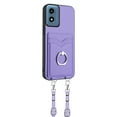 thumbnail image 3 of for Motorola Moto G Play 4G 2024 PU Leather Case, Wallet Case with Ring Kickstand Shockproof Protective for Women Girls Card Holder Slot Stand Shoulder Strap Case for Moto G Play 4G 2024, Purple, 3 of 8