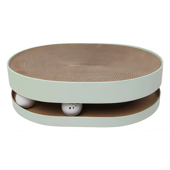 Corrugated Cardboard Cat Scratching Board with Ball Playful Design for Active Kittens and Cats Perfect for Scratching and Playing