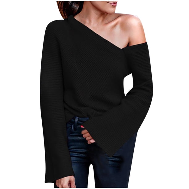 Blusa de manga larga con botones para mujer, camisa sólida sin tirantes, fina, cálida, Sexy Fridja FKASFK3101