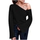 thumbnail image 1 of Blusa de manga larga con botones para mujer, camisa sólida sin tirantes, fina, cálida, Sexy Fridja  FKASFK3101, 1 of 5