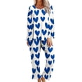 thumbnail image 2 of Censtreet Ensemble de Pyjama pour Femmes Printemps Automne Ensembles de Détente Pyjama à Manches Longues Doux 2 Pcs avec Poches, 2 of 6