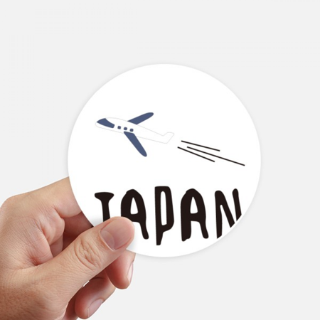 Japanese Airplane Travel Wellcome Sticker Round Wall Suitcase Laptop Label Bumper