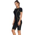 thumbnail image 2 of Women's Closed Back Racing Swimsuit Women's One Piece Athletic Racerback Swimsuit Slimming Bathing Suit, Black, 2 of 2