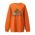 thumbnail image 3 of Women`s Multiple Color Fashion Smart Nice Round Collar Printing Long Sleeve 100%Polyester Top(Orange,XXL), 3 of 4