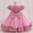 thumbnail image 4 of Girls Dresses Baby Children Flower Fly Sleeve Tutu Prom Dresses Party Evening Wedding Princess Dress Size 6 M-12 M, 4 of 4