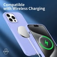 thumbnail image 4 of Designed for iPhone 15 Pro Max Case, Silicone Ultra Slim Shockproof Phone Case with Soft Anti-Scratch Microfiber Lining, [Enhanced Camera Protection] Lavender Purple, 4 of 12