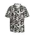 thumbnail image 2 of Balery Lilies Flowers Print Men's Hawaiian Shirts Short Sleeve Beach Shirt Relaxed Fit Vacation Button Down Shirts-Medium, 2 of 9