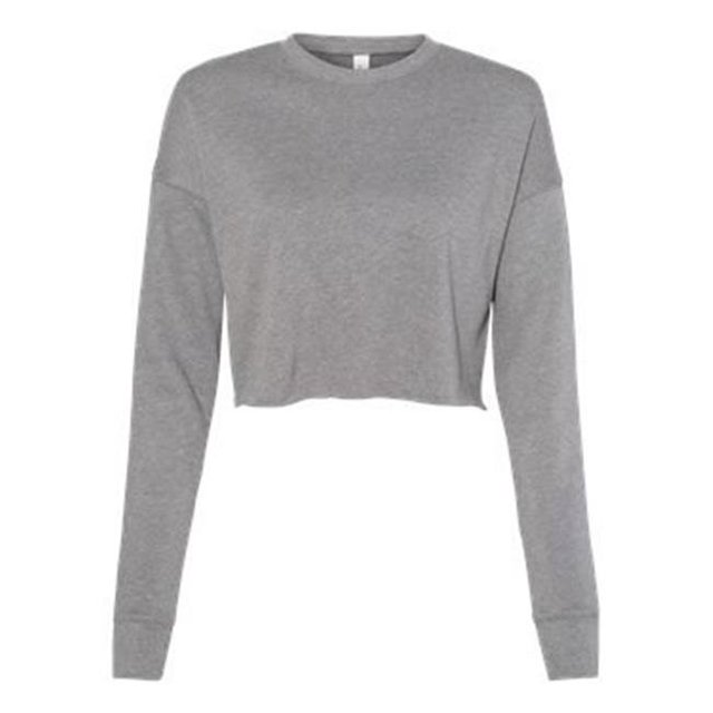 Bella Plus Canvas B53205074 Womens Cropped Crew Fleece, Deep Heather - Medium