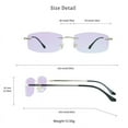 thumbnail image 5 of LifeArt Pure Titanium Frame Glasses/Blue Light Blocking Reading Glasses, Reduce Eyestrain, Stylish for Men and Women(Gold,+3.50 Magnification), 5 of 5