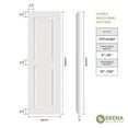 thumbnail image 2 of Ekena Millwork 18"W x 42"H True Fit PVC Two Equal Raised Panel Shutters, White (Per Pair - Hardware Not Included), 2 of 10
