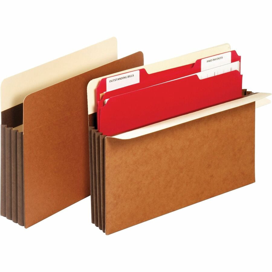 Globe-Weis C1525EHD Wide 3 1/2 Inch Expansion Accordion Pocket, Letter, Redrope, 10/Box